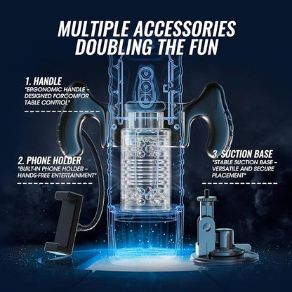 Férfi maszurbátor szexuális játékok férfiaknak – EINSEO felnőtt játék 7 lökő és forgó üzemmód fogantyúval, telefontartóval és tapadókoronggal, automatikus péniszpumpa APP vezérlésű férfi simogató, kéz nélküli szexgép